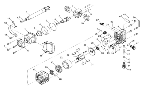 Fig-0 Diagram and Parts List for CP7773D  Chicago Pneumatic Wrench
